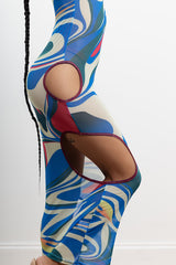 Cutout Sides Swirl Print Dress