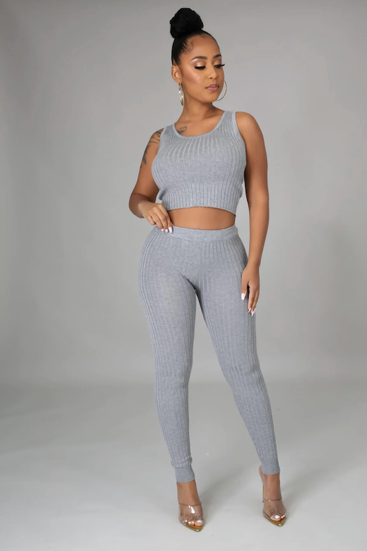 Sleeveless Crop Top And Leggings Sets