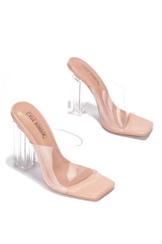 Clear Band Thick Clear Heel Sandal