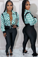 Checker Cropped Jacket