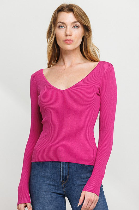 Deep V-Neck Sweater